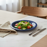 Round Dinner Flat Plate With Edge 19.5cm Blue