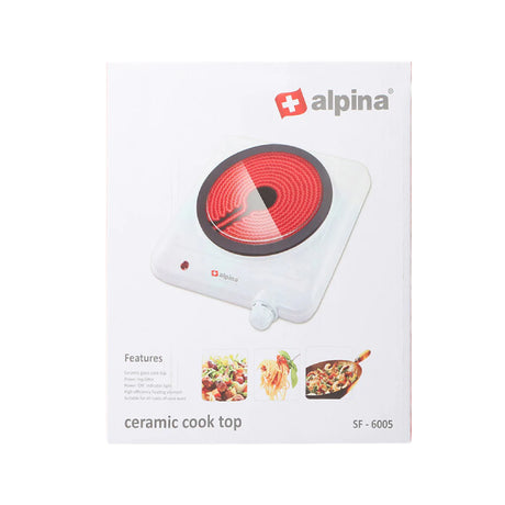 Glass Top Single Ceramic Hot Plate 1250W