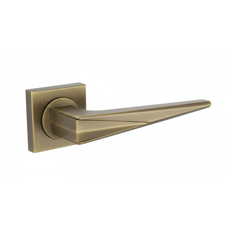 Door Lock Handle On Straight Square Rose AB