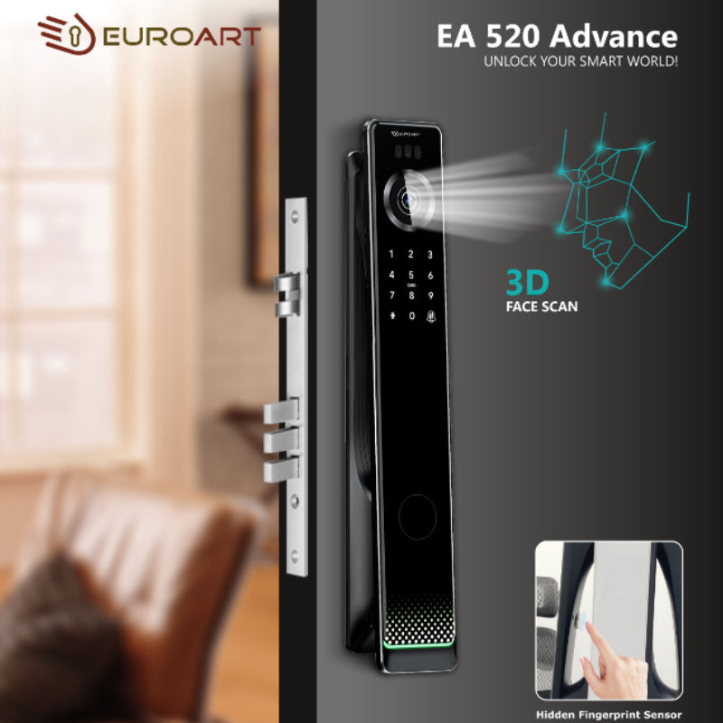 EuroArt Smart Video Door Lock with HD Interior Screen