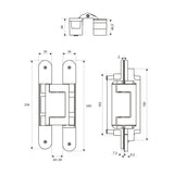 EuroArt 3D Concealed Hinge Silver Matt Finish