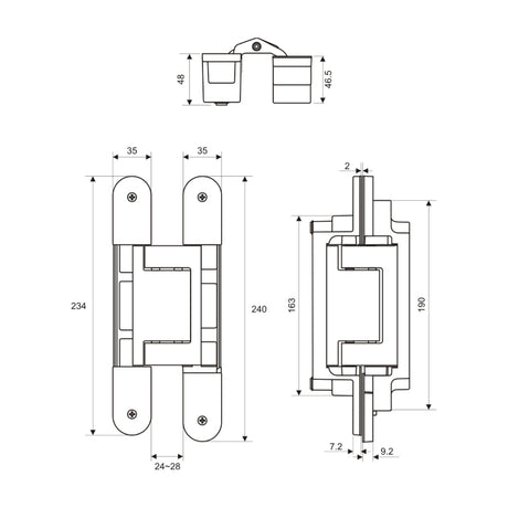 EuroArt 3D Concealed Hinge Silver Matt Finish