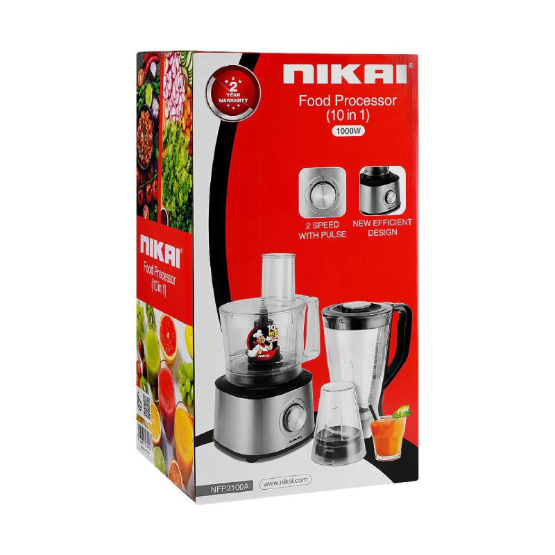 Nikai 10 In 1 Food Processor 1000W