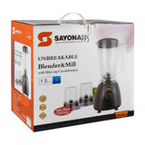 Sayona Unbreakable Blender & Mill With Mini Cup Circuit Breaker