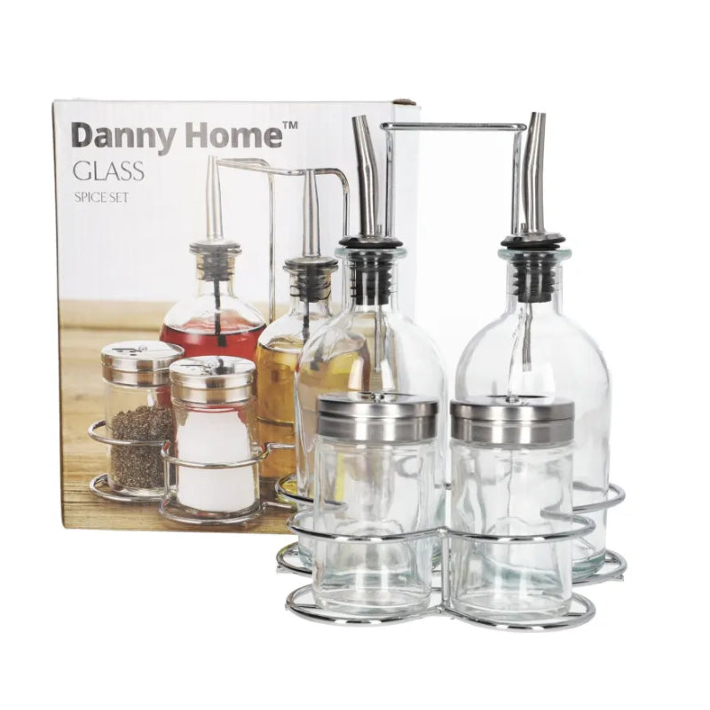 Oil & Vinegar/ Salt & Pepper Dispenser Stand 5pcs