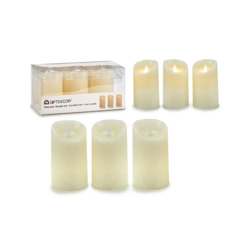 Candles Led Llama Oscillating Cream Set 3pcs