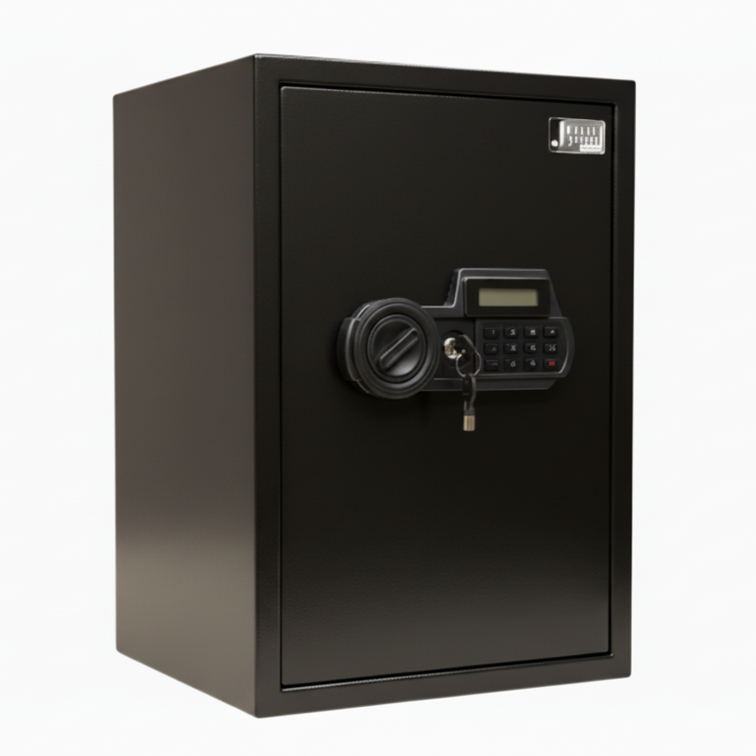 Digital Solid Steel Alarm Safe Black X-Large
