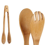 Bamboo Kitchen Tongs Spoon Fork