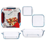 Square Trays Borcam Set of 2pcs 1040ml & 1950ml