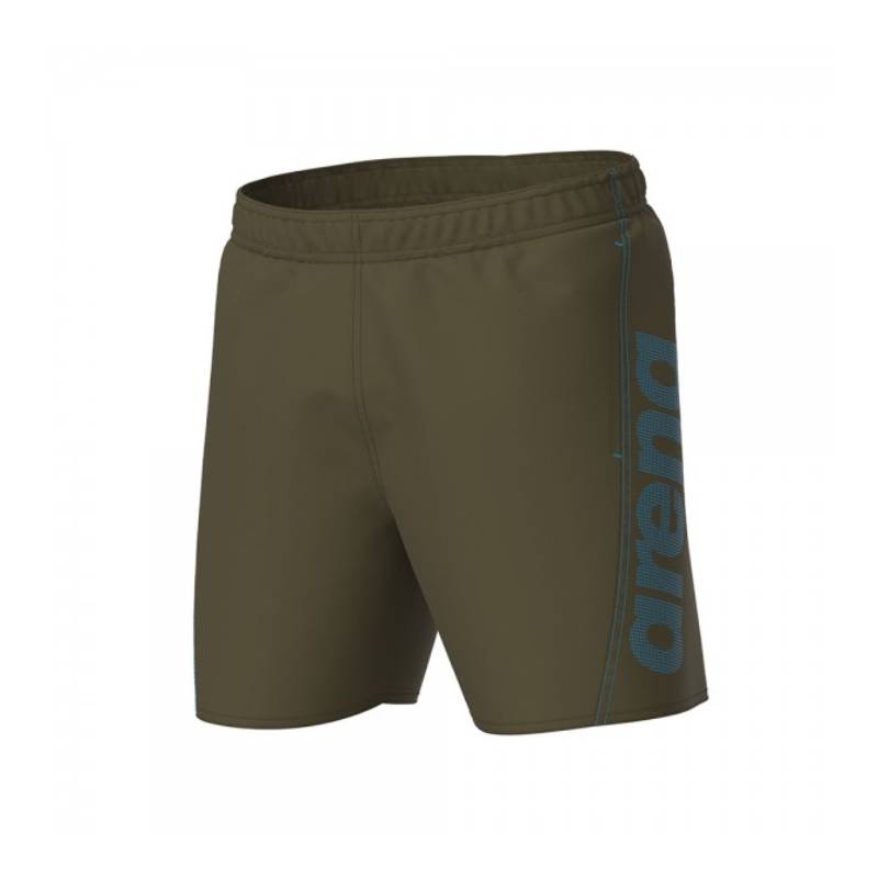Arena Fundamentals Logo Boxers-Dark Olive Turquoise