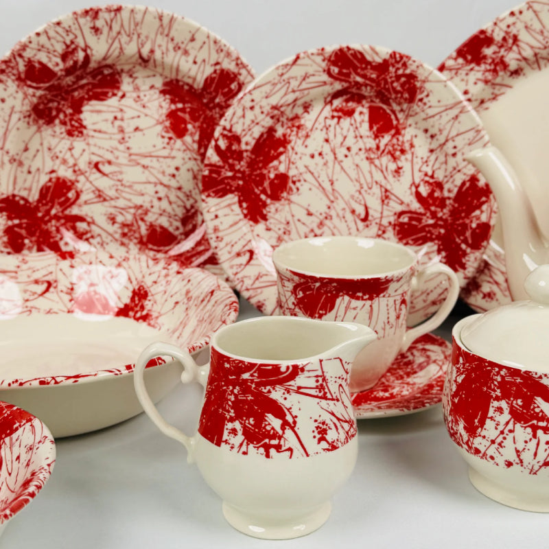 Splatters Pink Dinner Set 85pcs