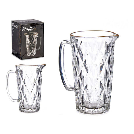 Diamond Shape Water Jar With Gold Edge 1Ltr