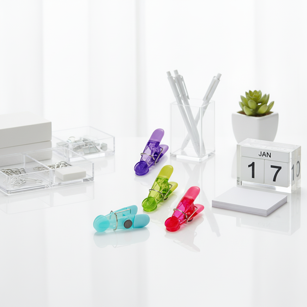 Plastic Magnet Clips Multi Color
