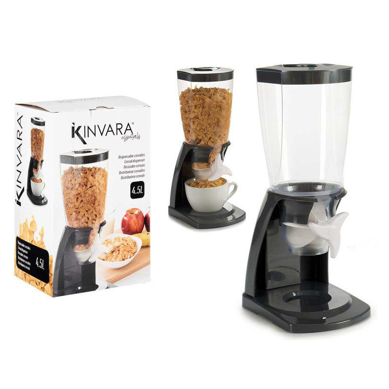 Cereal Dispenser Plastic Grey 4.5Ltr