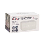 White Clock W Alarm Charger Mov Temperature