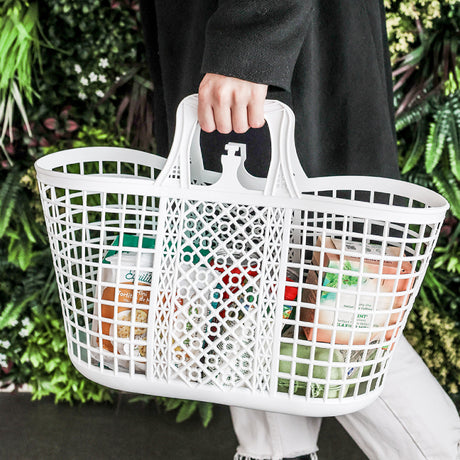 Multi Purpose Plastic Storage Basket White