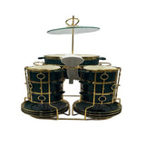 22 PCs Soup Set With Gold Stand (Green)