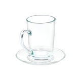 Glass Tea Cup 200ml With Saucer (Set of 6)