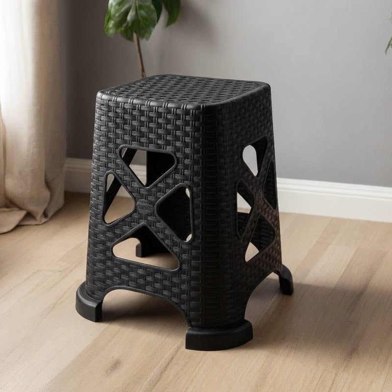 Rattan Big Stool Black