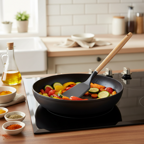 Nylon Handle Wood Spatula 33.8cm