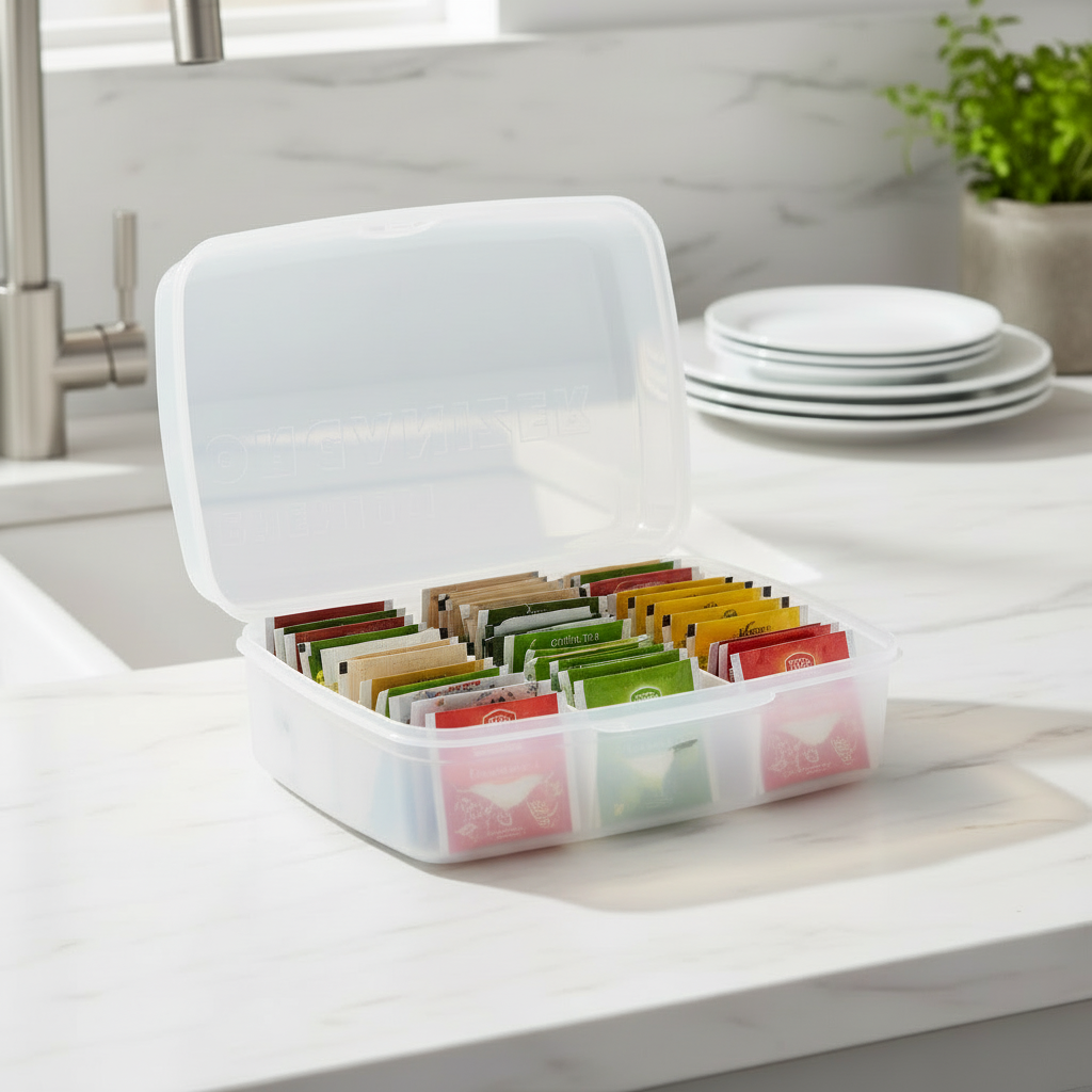 Organizer 8 Compartments Lid White