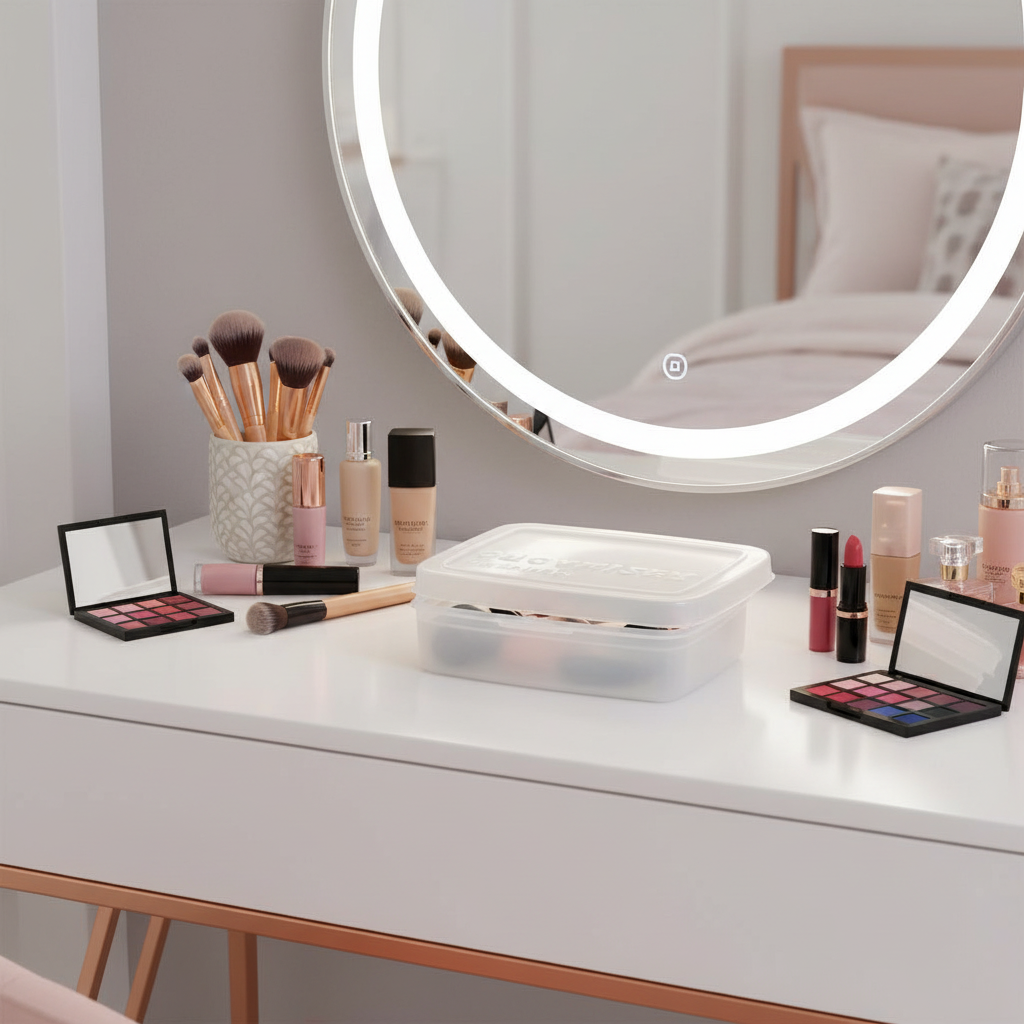 Organizer 8 Compartments Lid White