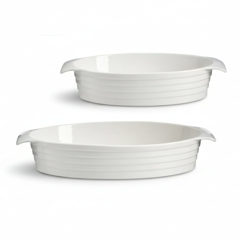 Oval Baking Dish Closed Handle (Set of 2pcs)