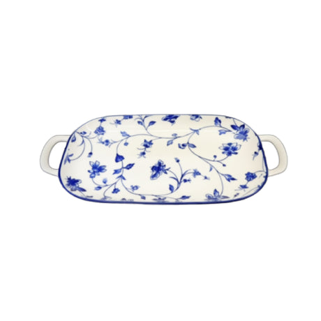 Oval Plate With Handle 14" Blue