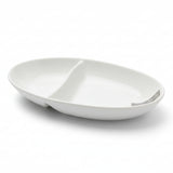Oval Porcelain Divider Tray White 20cm