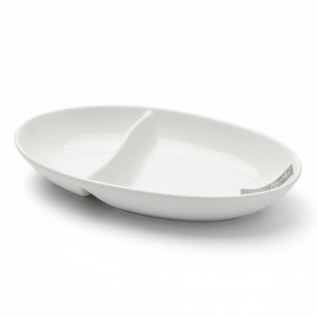 Oval Porcelain Divider Tray White 20cm