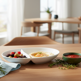 Oval Porcelain Divider Tray White 20cm