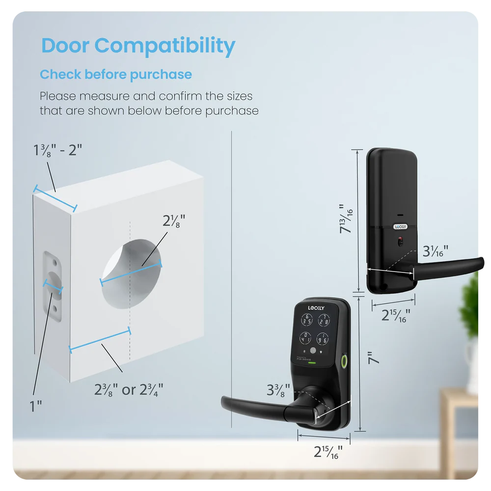 Lockly Peek-Proof Secure Plus Smart Lock (Latch Edition)