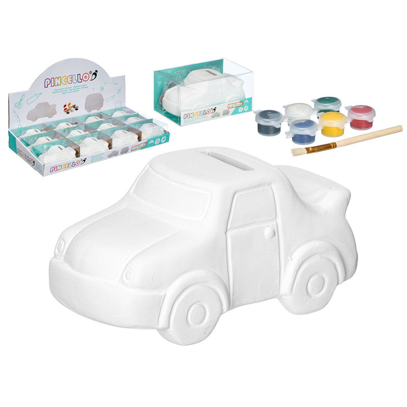 Piggy Bank to Paint Car 6 Colors Brush