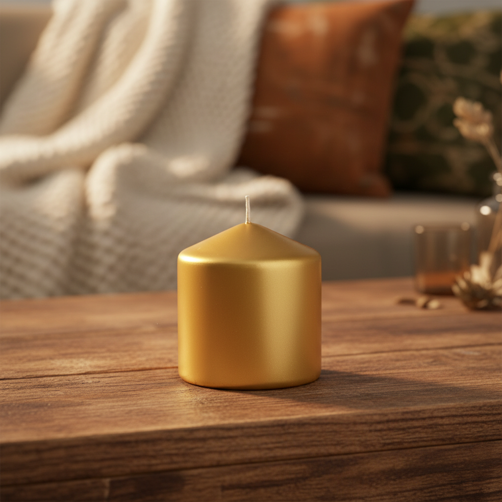 Pillar Candle Gold 8cm