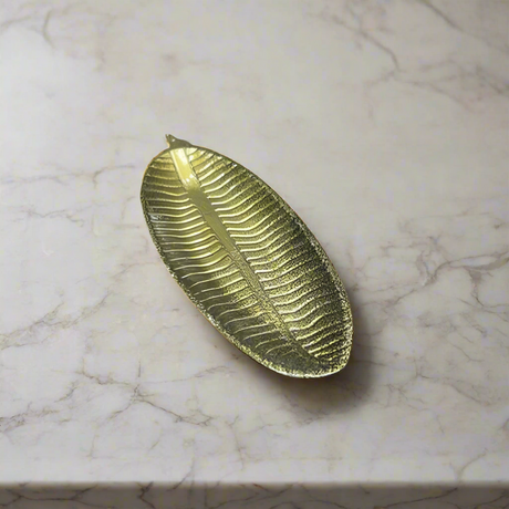 Pineapple leaf Serving Tray Antique Gold