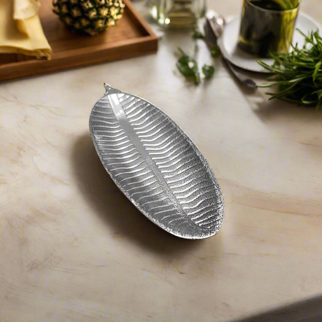 Pineapple leaf Serving Tray Silver