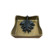 Pinnate Leaf Napkin Holder Antique Gold & Black