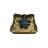 Pinnate Leaf Napkin Holder Antique Gold & Black