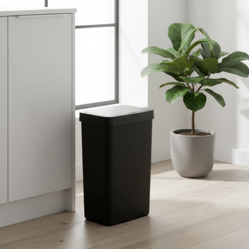 Plastic Garbage Bin 50L Black