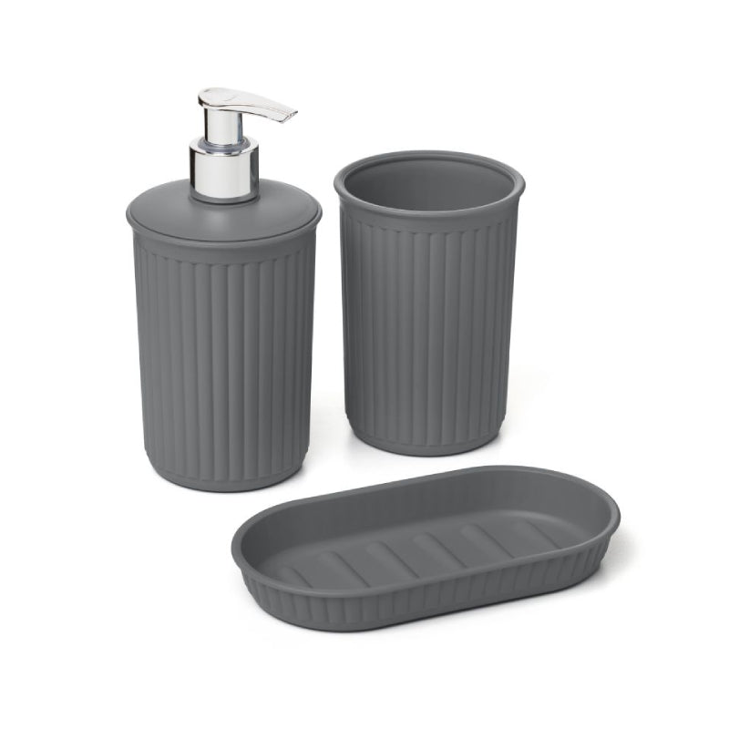 Plastic Grey Bathroom (Set of 3)