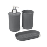 Plastic Grey Bathroom (Set of 3)