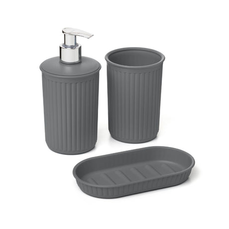 Plastic Grey Bathroom (Set of 3)