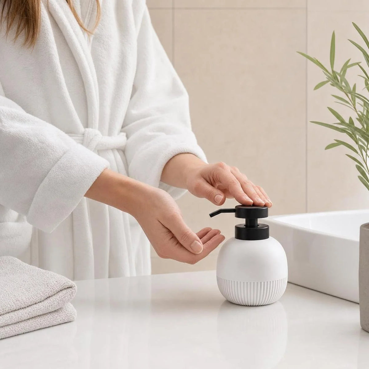 Plastic Hand Soap Dispenser White 490ml