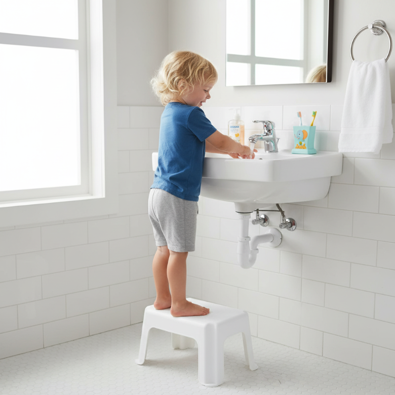 Plastic Kids Step Stool White (Made in Portugal)