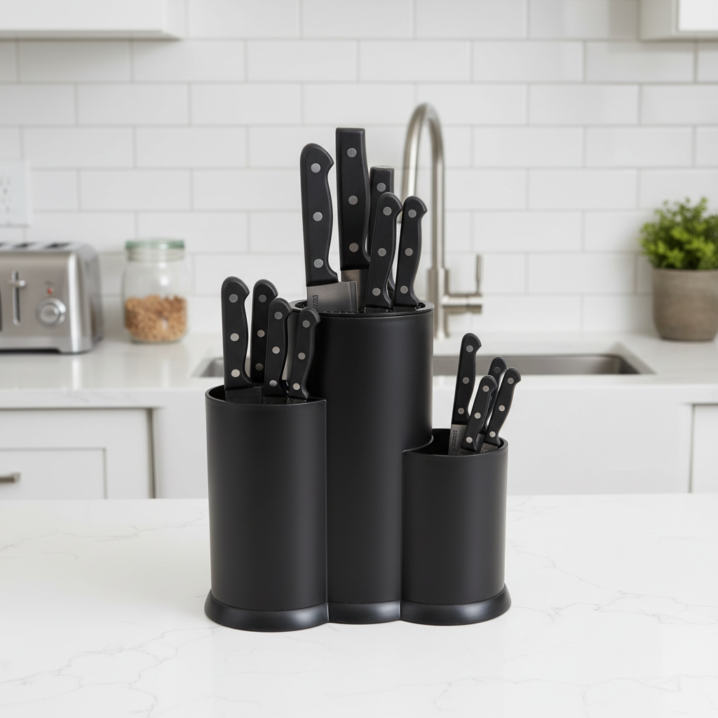 Plastic Knives Holder Black