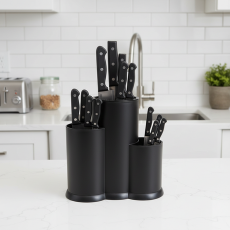 Plastic Knives Holder Black