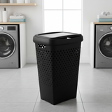 Plastic Laundry Basket 70L Black