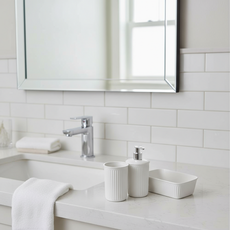 Plastic Sky White Bathroom Set