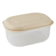1.3L plastic storage container with lid, light beige and white