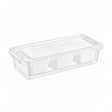 Plastic Storage Organizer 3 Compartments White 1.2L